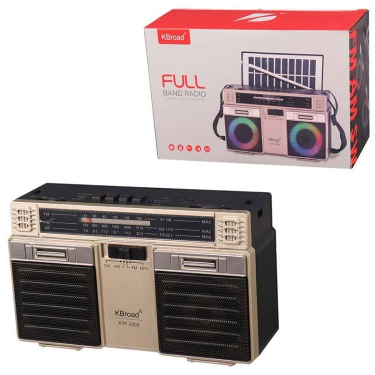 رادیو اسپیکر بلوتوثی خورشیدی کی برود KTF-2209