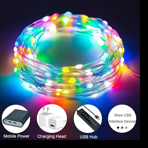 ریسه ال ای دی مدل فول کالر هوشمند بلوتوثی کد RGB IC usb 5v طول 10 مت...