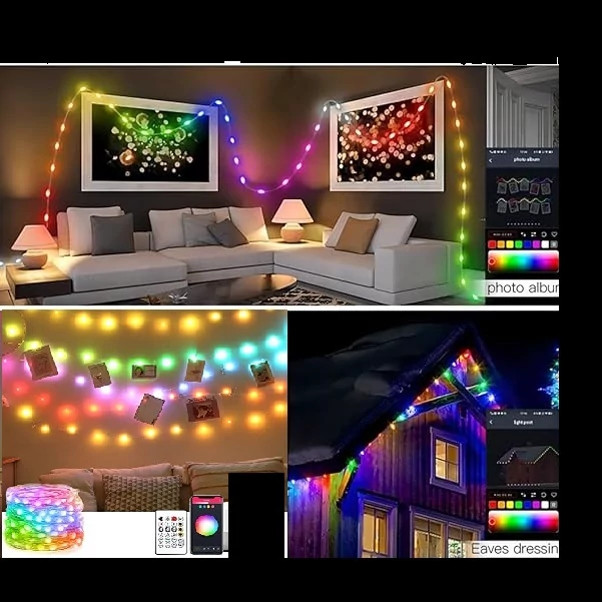 ریسه ال ای دی مدل فول کالر هوشمند بلوتوثی کد RGB IC usb 5v طول 10 مت...