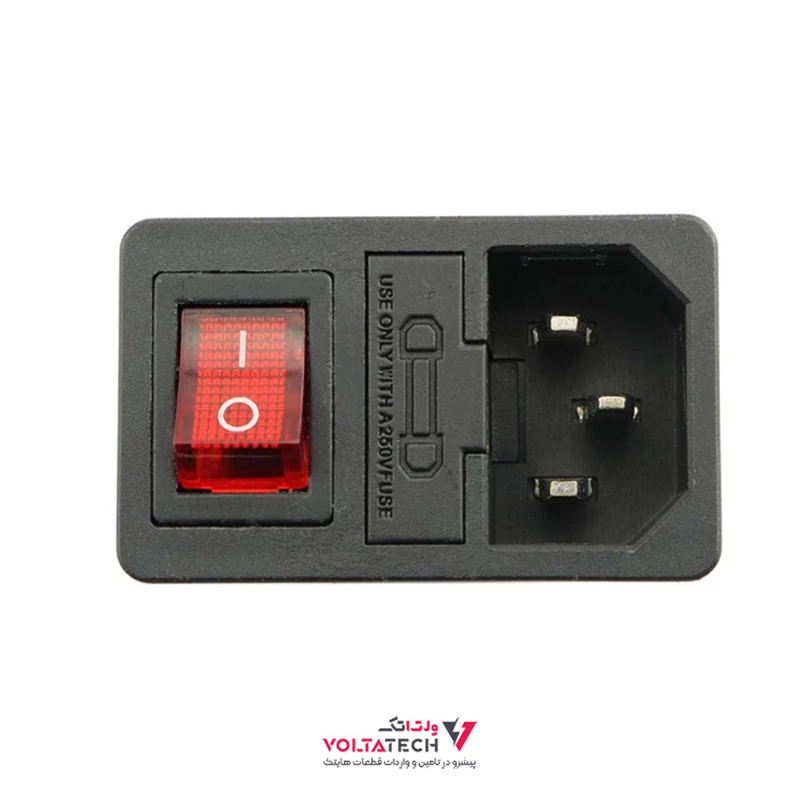 جک پاور کامپیوتر ورودی 220V نری فیوزدار خاری AC-01