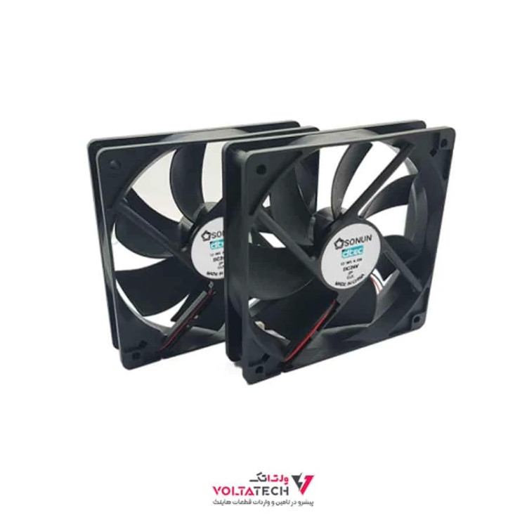 فن 24V دو سیمه سایز 12x12 ضخامت 2.5cm