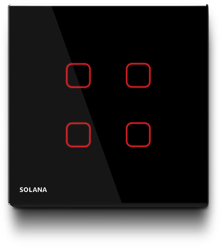 کلید لمسی چهار پل SOLANA همراه WIFI