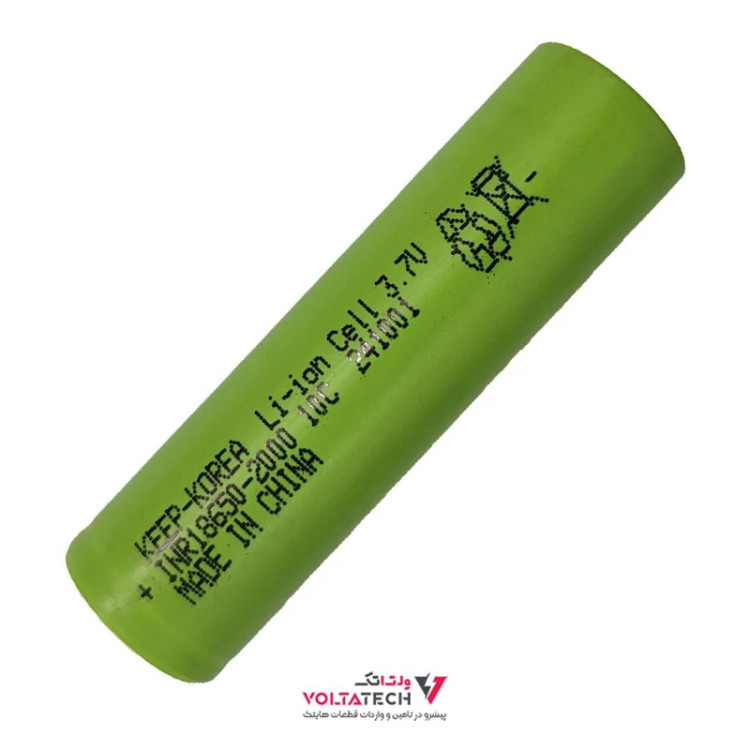 باتری لیتیوم یون 3.7v سایز 10C-18650 ظرفیت 2000mAh برند سامسونگ اصلی