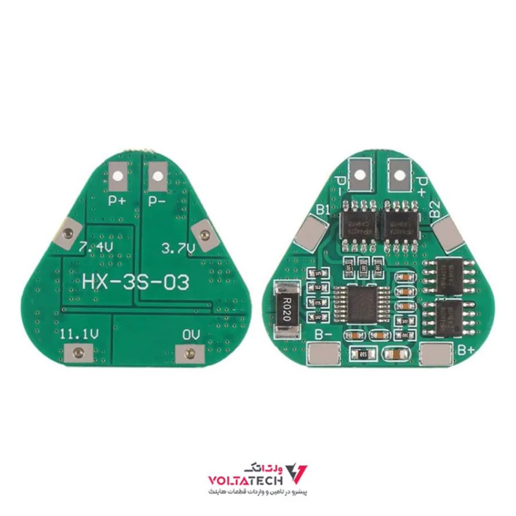 ماژول شارژ و دشارژ BMS باتری لیتیومی 3 سل 8 آمپر مدل HX-3S-03