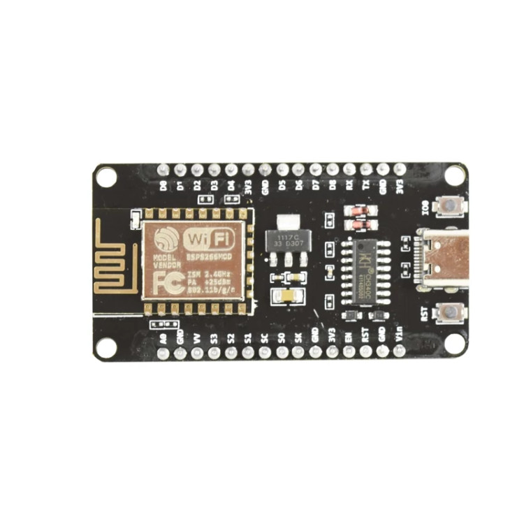 برد توسعه NodeMcu دارای هسته ESP8266 و مبدل CH340G و TYPE-C