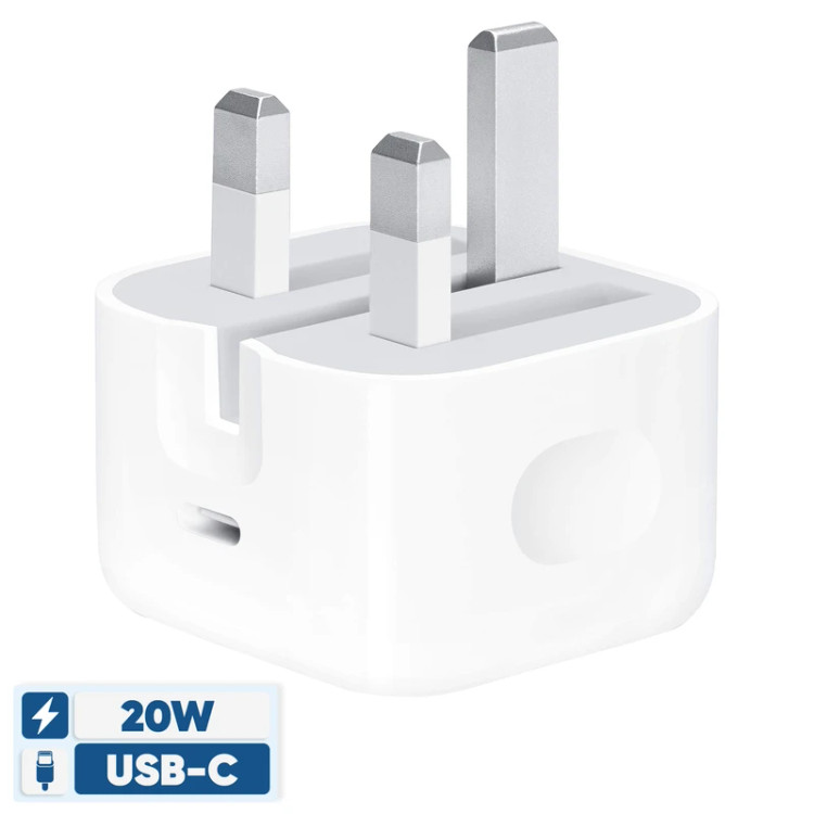 شارژر دیواری 20 وات اپل اورجینال مدل 20W USB-C با درگاه USB Type-C، شارژ سریع، طراحی جمعوجور و سازگار با دستگاههای آیفون، آیپد و ایرپاد