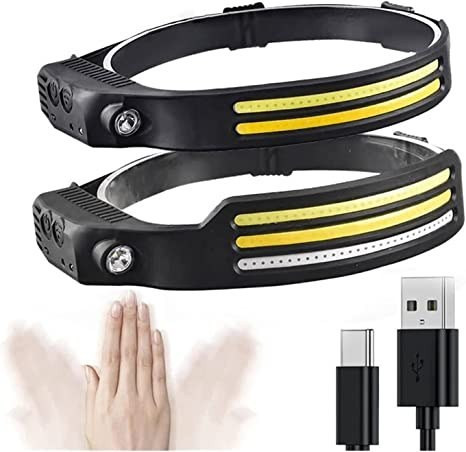 چراغ شارژی پیشانی بند سه خط سنسور دارHEADLAMP اصلی w689-3