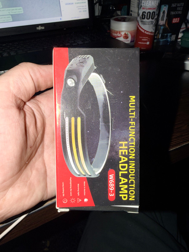 چراغ شارژی پیشانی بند سه خط سنسور دارHEADLAMP اصلی w689-3