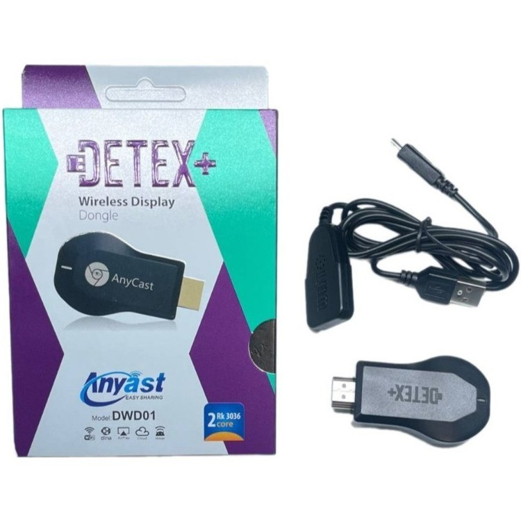 دانگل انتقال تصویر بیسیم DETEX+ AnyCast مدل DWD02 – مبدل Wireless Display HDMI دو هسته ای