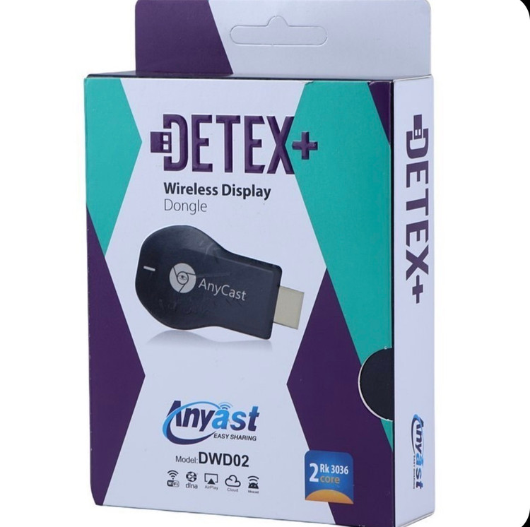 دانگل انتقال تصویر بیسیم DETEX+ AnyCast مدل DWD02 – مبدل Wireless Display HDMI دو هسته ای