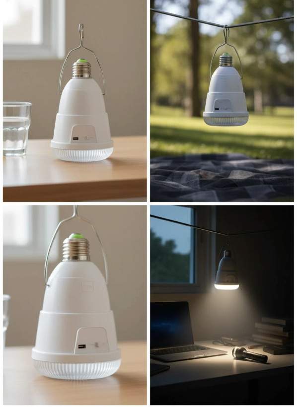 چراغ اضطراری LED چندکاره OKGO مدل FA‑3630 توان 28 وات با شارژ AC/DC و پنل خورشیدی