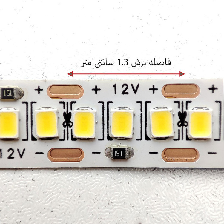 ریسه ال ای دی مدل نواری 12v 240LED-2835 پشت چسب دار1 متری