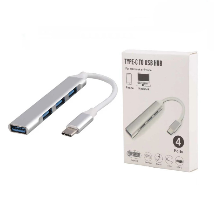هاب تایپ سی چهار پورت usb3, فلزی, type C