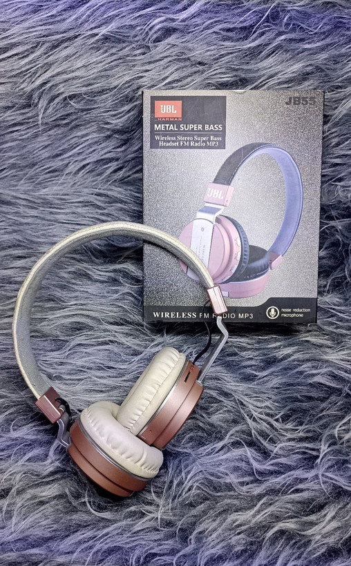 هدست استریو بیسیم سوپر بیس فلزی، رادیو FM، MP3 برندJBL مدلJB55