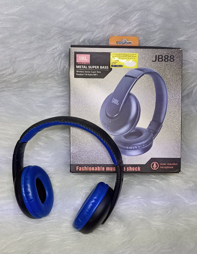 هدست استریو بیسیم سوپر بیس فلزی، رادیو FM، MP3 برندJBL مدل JB88
