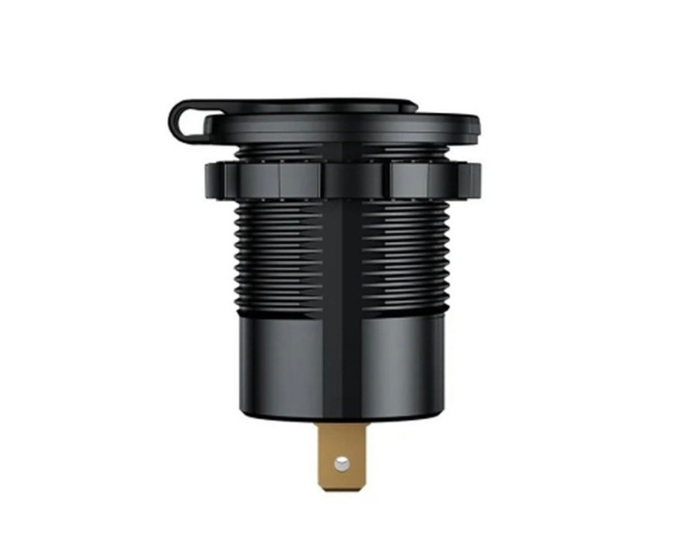 شارژر USB خودرویی روپنلی گرد QC3.0 + Type-C با کلید ON/OFF و نشانگر ولتاژ
