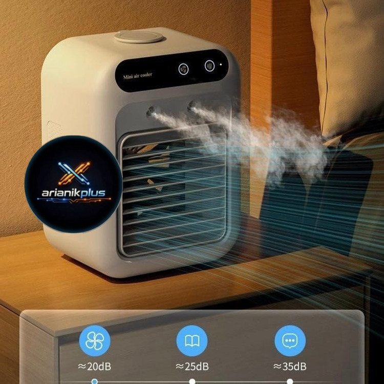 مینی کولر شارژی و بخور سرد مدل L7 | دستگاه رطوبت ساز رومیزی USB با مخزن 500 میلیلیتر و چراغ LED