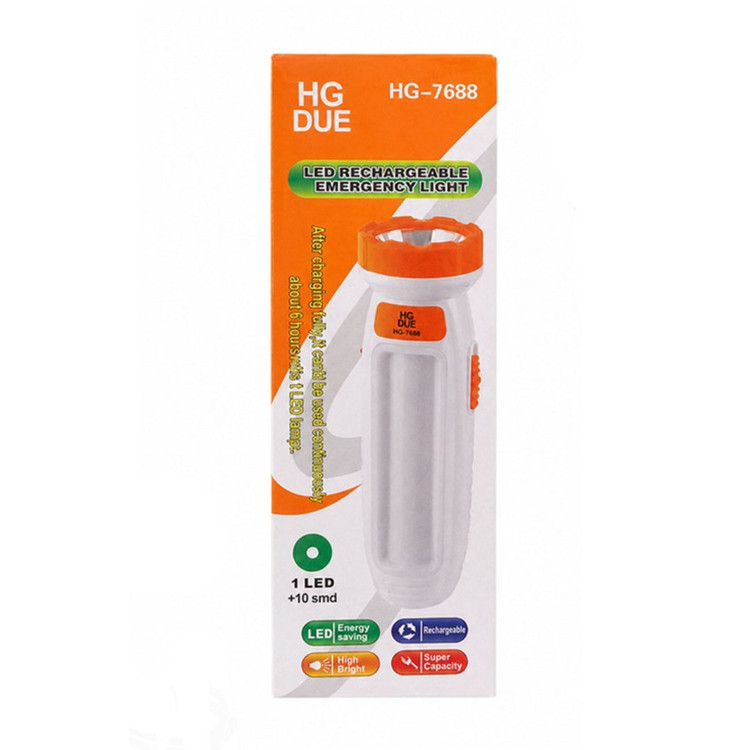 چراغ قوه دستی مدل HG-7688 با نور مهتابی